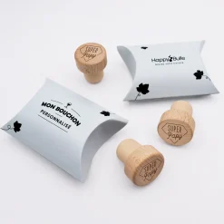 Bouchon de bouteille bois gravé - édition spéciale 