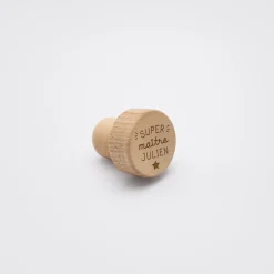 Bouchon de bouteille bois gravé - édition spéciale "Super Maître"
