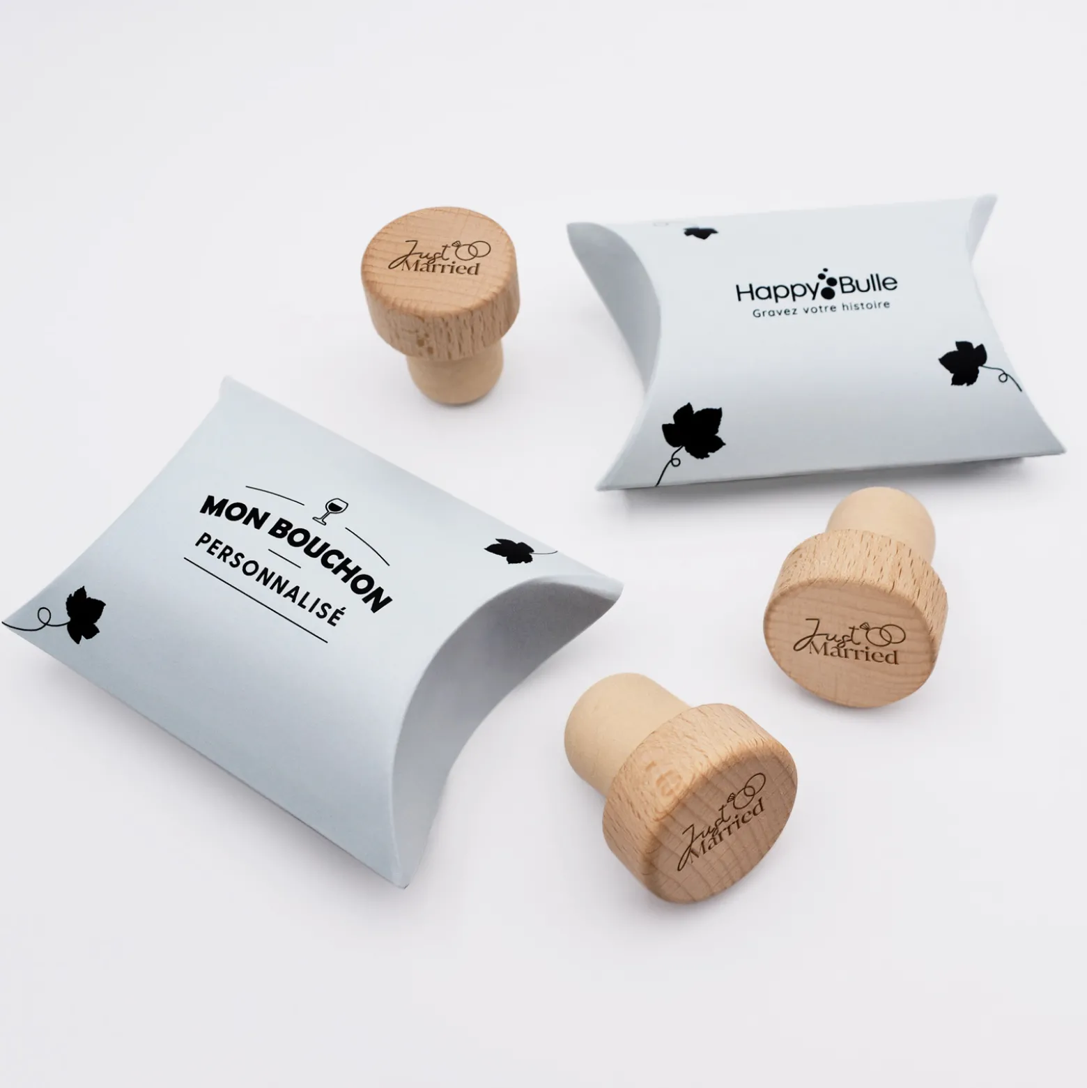 Bouchon de bouteille Mariée personnalisé bois gravé