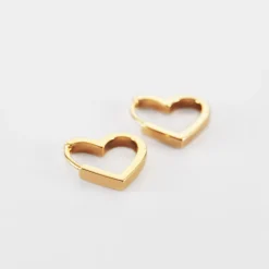 Boucles d'oreilles créoles coeur plaqué or