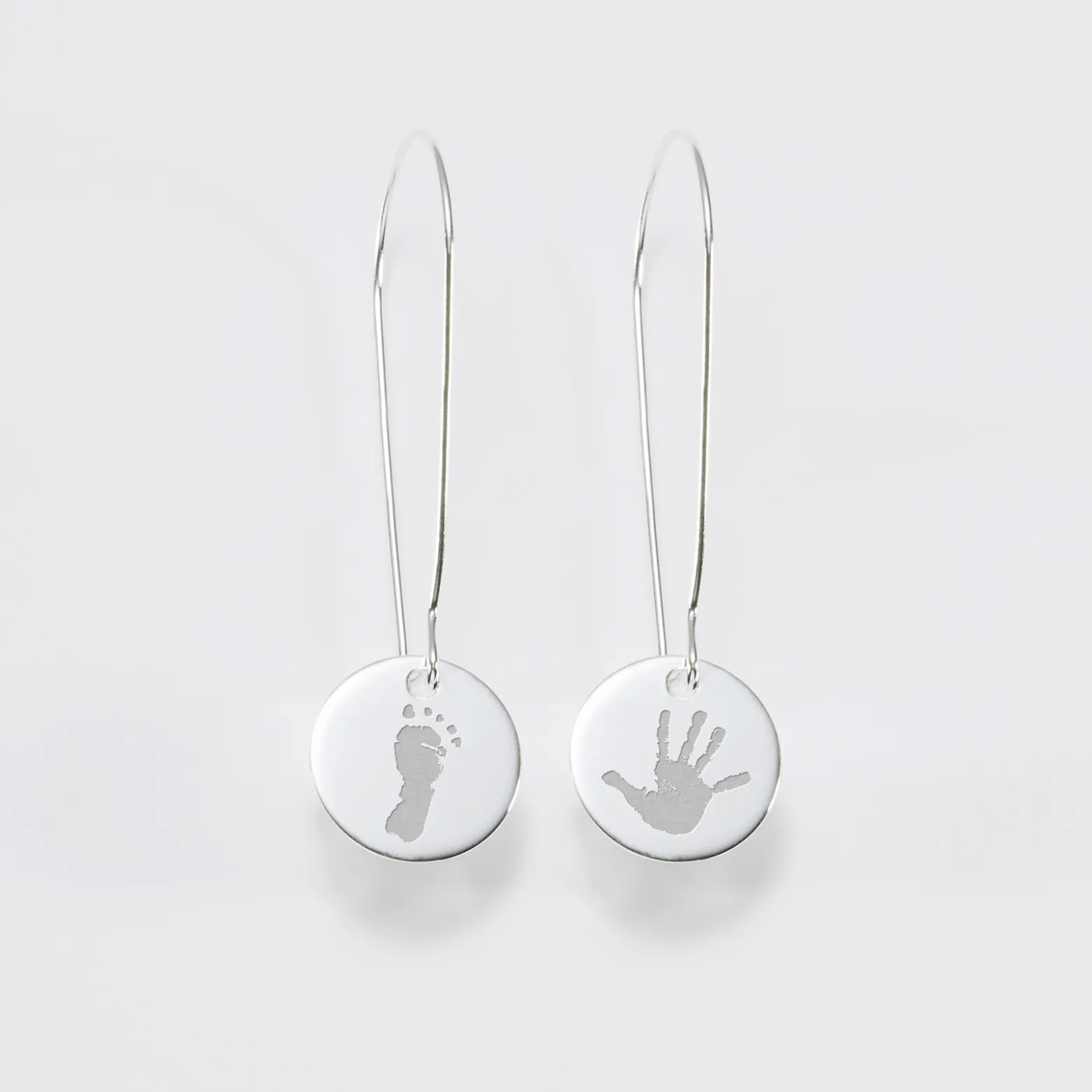 Boucles d'oreilles longues personnalisées gravées argent 15 mm