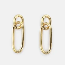 Boucles d'oreilles ovale ouvert plaqué or