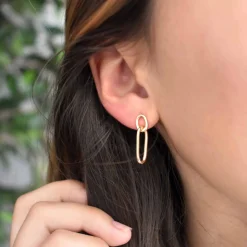 Boucles d'oreilles ovale ouvert plaqué or