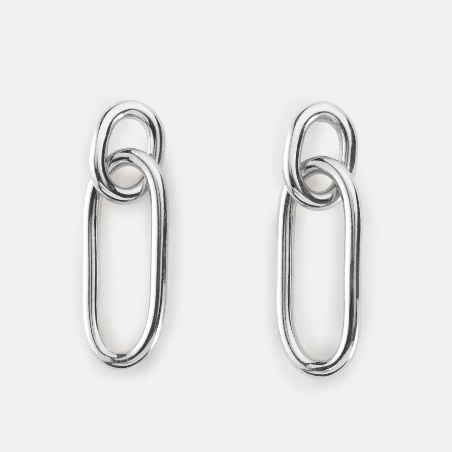 Boucles d'oreilles ovale ouvert argent