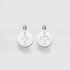 Boucles d'oreilles personnalisées gravées argent 15 mm