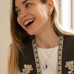 Boucles d'oreilles puces anneaux entrelacés argent