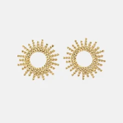 Boucles d'oreilles soleil ouvert plaqué or