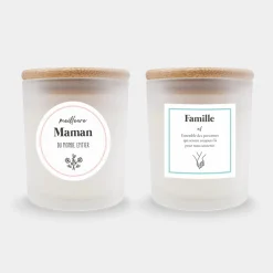 Bougie parfumée Fleur d'oranger personnalisé couvercle bois gravé - Nos petits imparfaits
