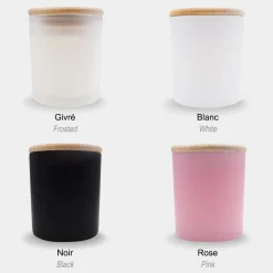 Bougie parfumée Vanille personnalisé couvercle bois gravé