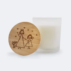 Bougie parfumée Vanille personnalisé couvercle bois gravé