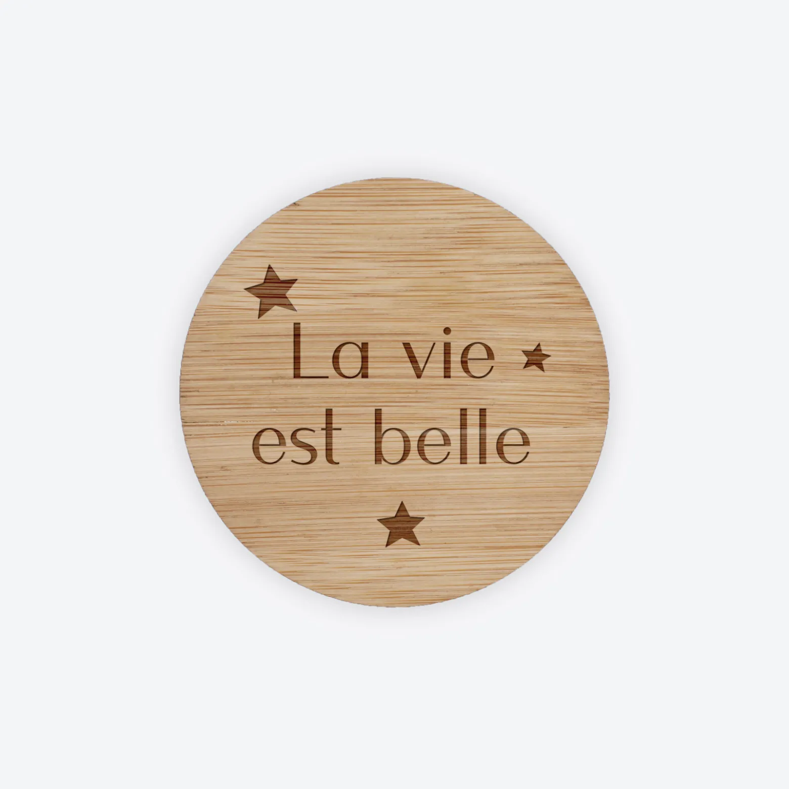 Bougie parfumée Vanille personnalisé couvercle bois gravé