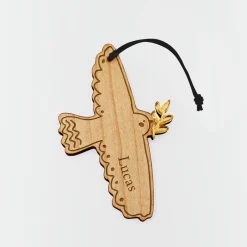 Boule de Noël personnalisée Colombe bois gravé - HappyBulle x MyLovelyThing