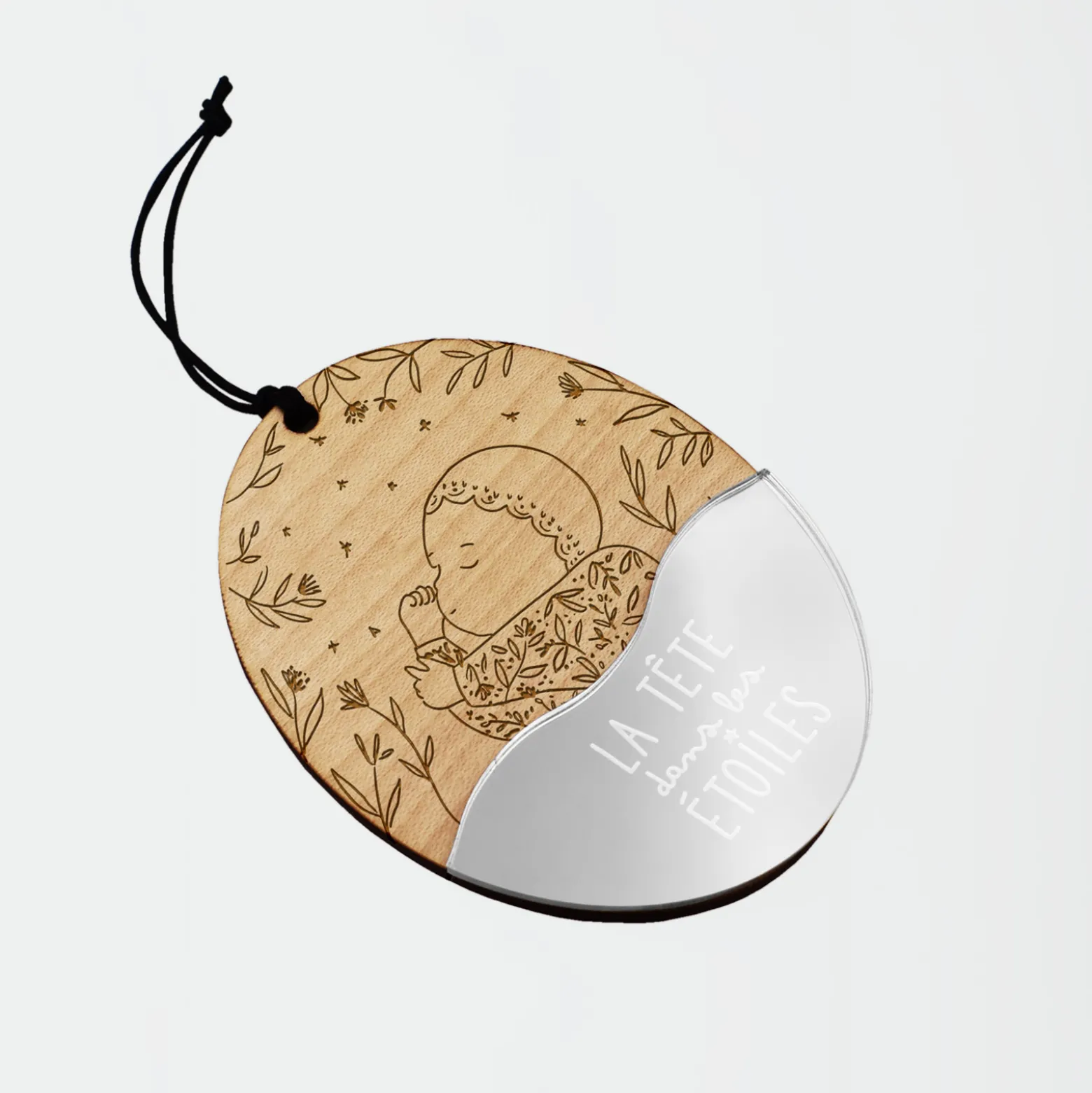 Boule de Noël personnalisée Bébé bois gravé - HappyBulle x MyLovelyThing