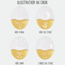 Boule de Noël personnalisée Bébé acrylique givré gravé - HappyBulle x MyLovelyThing