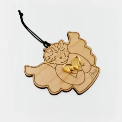Boule de Noël personnalisée Ange Câlin bois gravé - HappyBulle x MyLovelyThing
