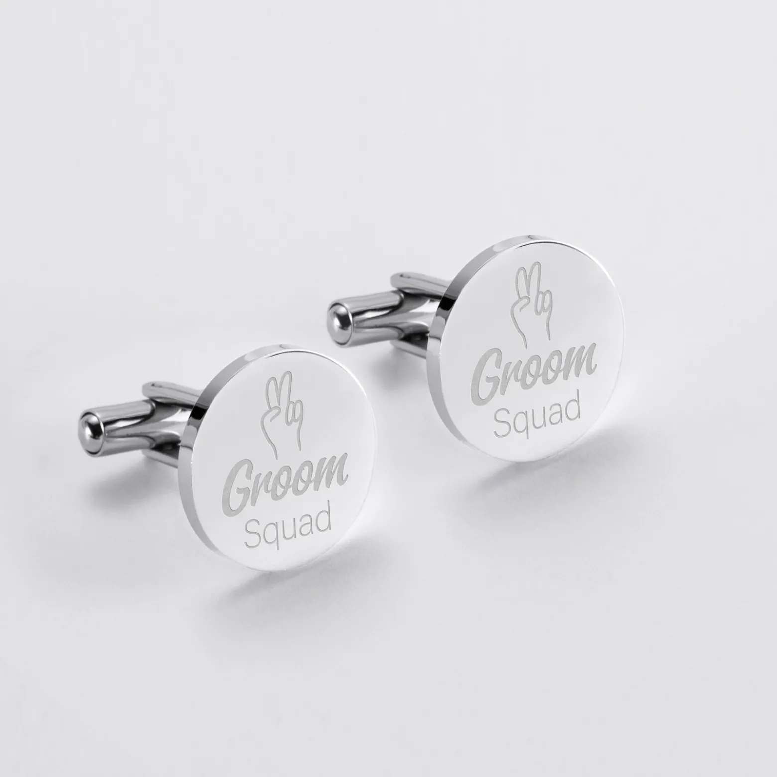 Boutons de manchette EVG personnalisés gravé acier rond 16 mm
