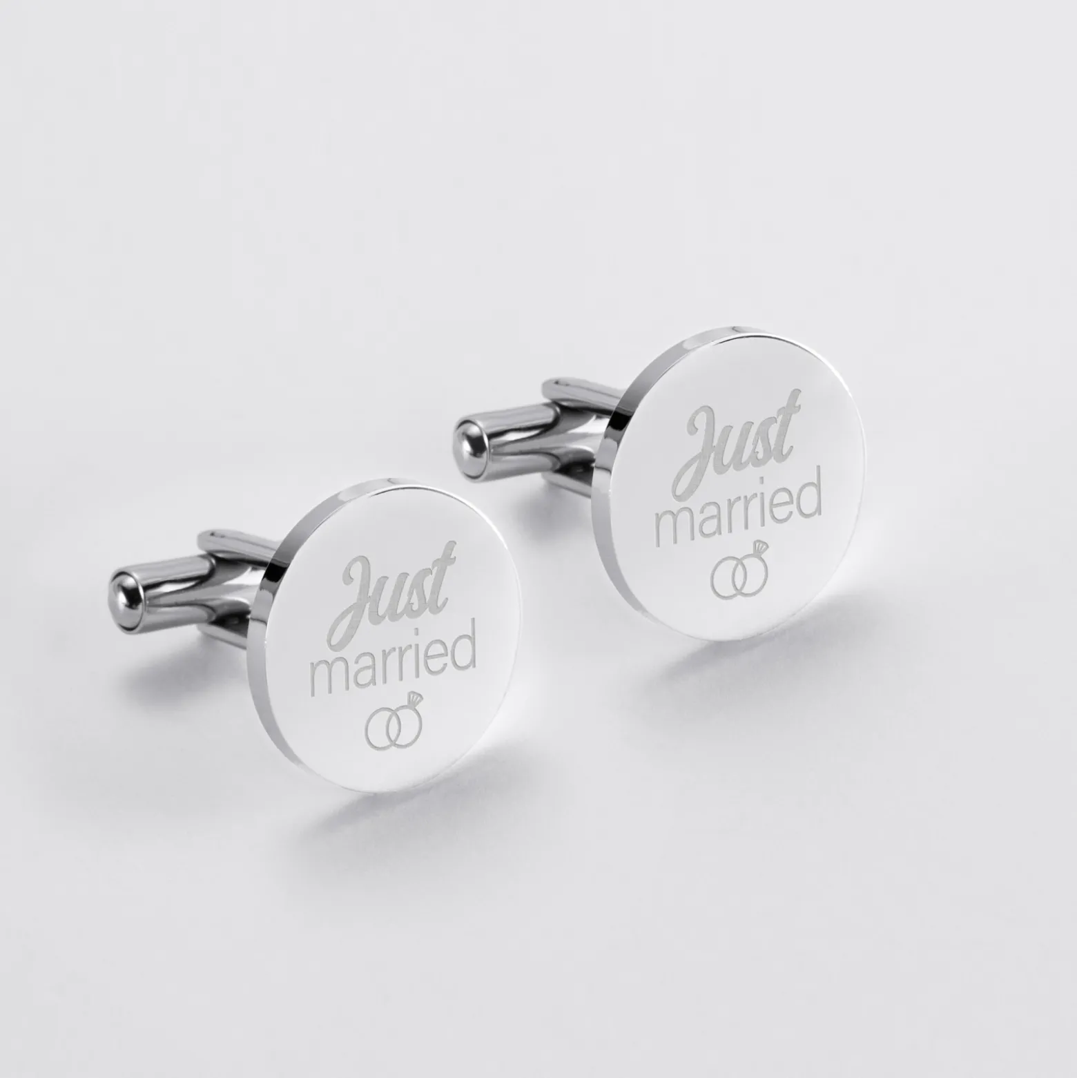 Boutons de manchette Marié personnalisés gravé acier rond 16 mm