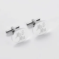 Boutons de manchette Marié personnalisés gravés acier ovale 15x19 mm
