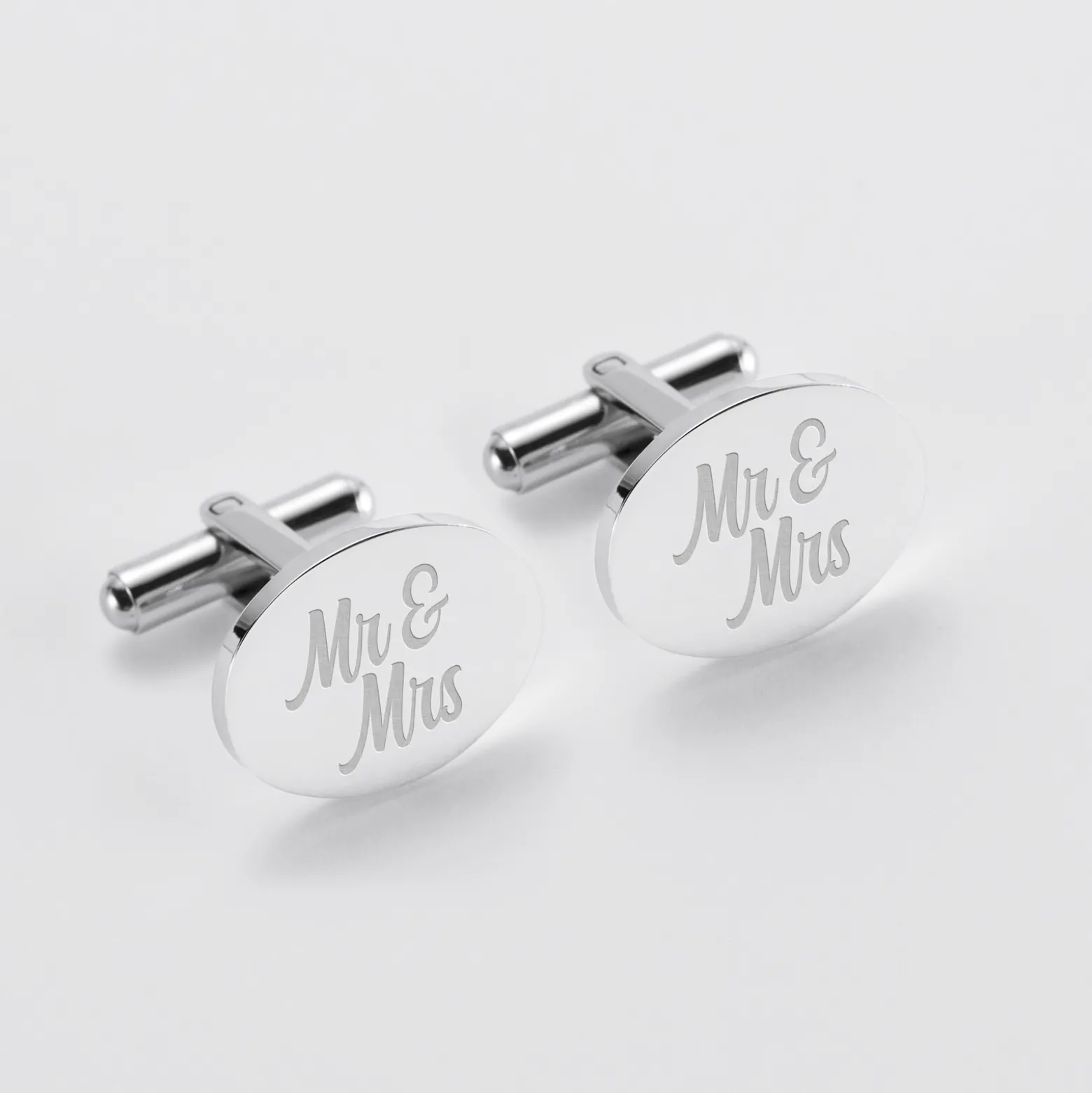 Boutons de manchette Marié personnalisés gravés acier ovale 15x19 mm
