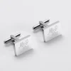 Boutons de manchette Marié personnalisés gravés acier rectangle