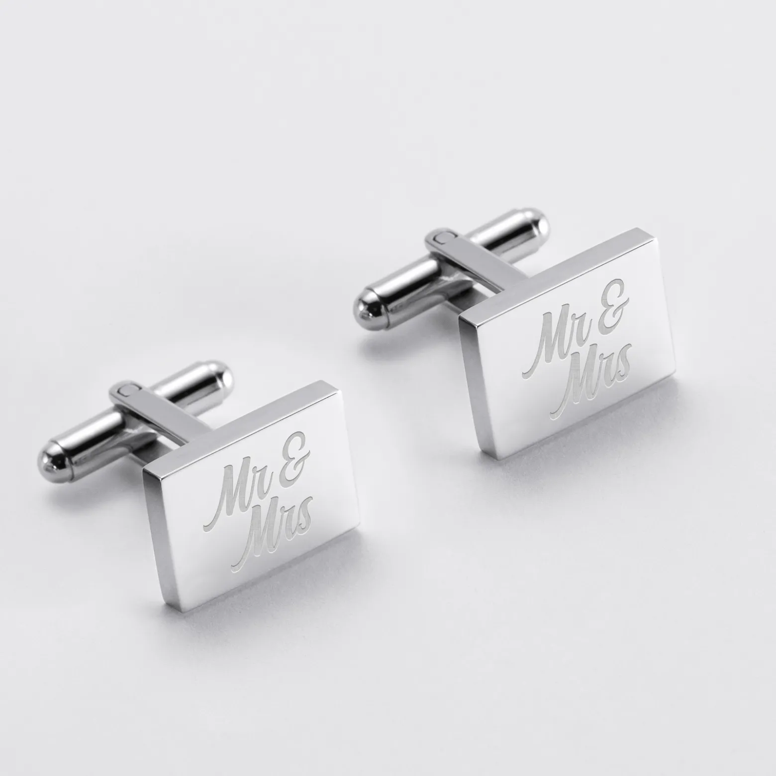 Boutons de manchette Marié personnalisés gravés acier rectangle