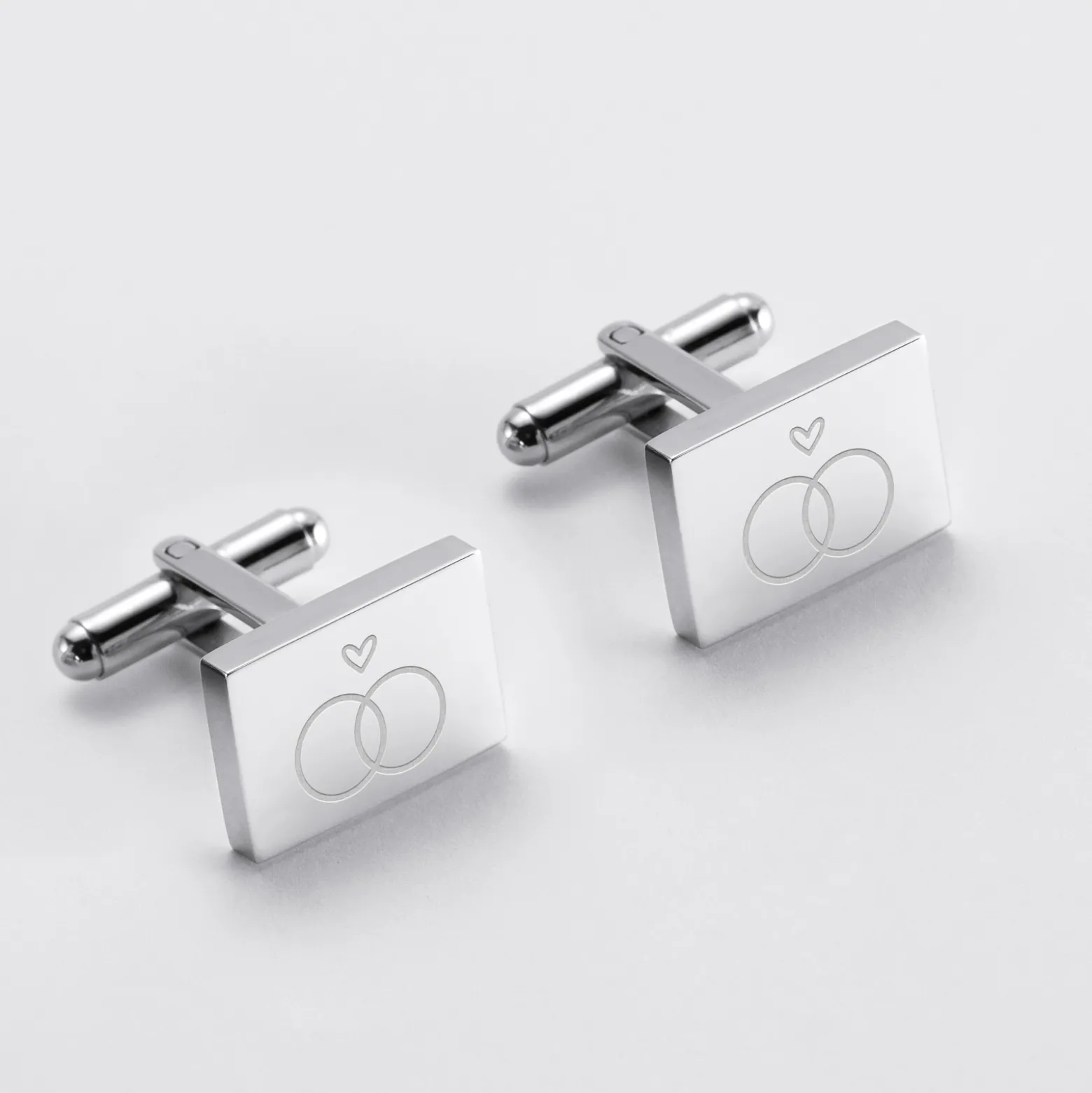 Boutons de manchette Marié personnalisés gravés acier rectangle