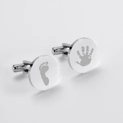 Boutons de manchette personnalisés gravé acier rond 16 mm