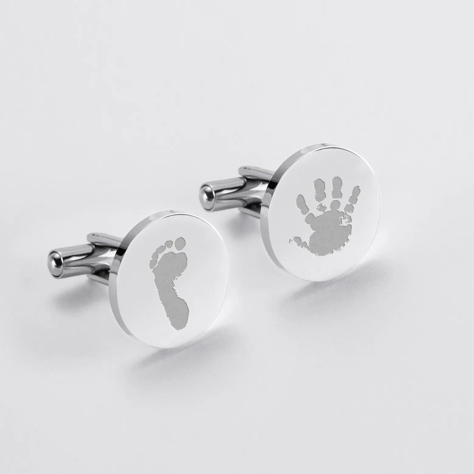 Boutons de manchette personnalisés gravé acier rond 16 mm