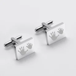 Boutons de manchette personnalisé acier gravés rectangle - Nos petits imparfaits