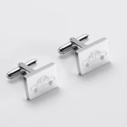 Boutons de manchette personnalisé acier gravés rectangle - Nos petits imparfaits