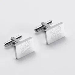 Boutons de manchette personnalisés gravés acier rectangle