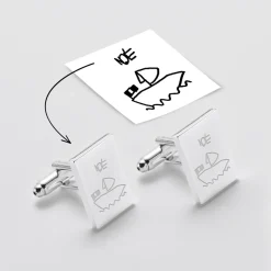 Boutons de manchette personnalisés gravés acier rectangle