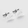 Boutons de manchette personnalisés gravés acier ovale 15x19 mm