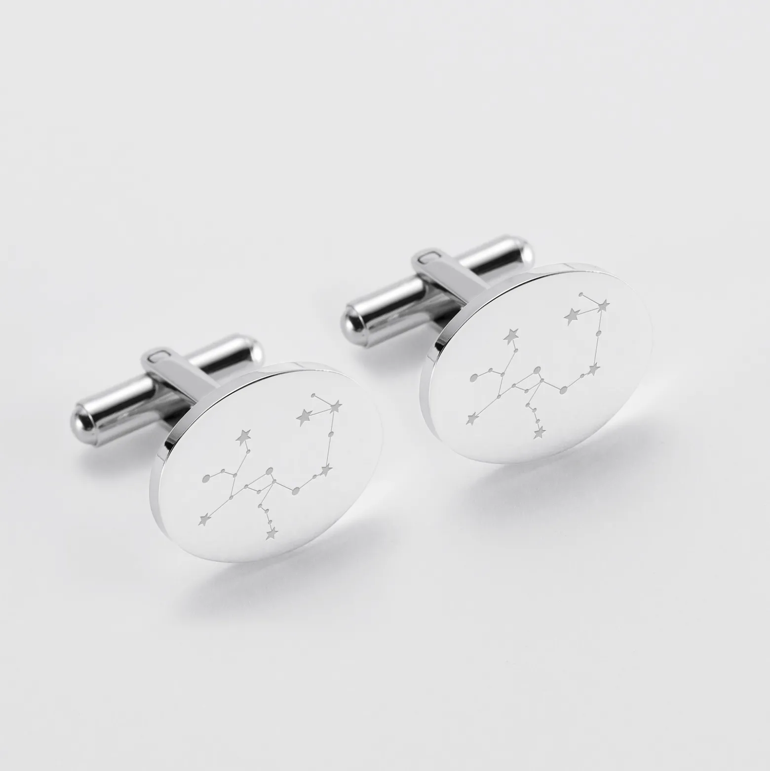 Boutons de manchette personnalisés gravés acier ovale 15x19 mm