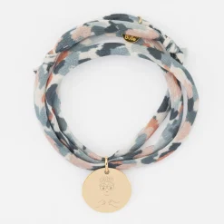 Bracelet 3 tours Liberty personnalisé médaille gravée plaqué or 19 mm - HappyBulle x Barbapapa