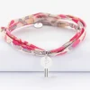 Bracelet 3 tours Liberty personnalisé médaille gravée argent clé 19x10mm