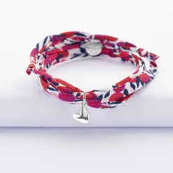 Bracelet 3 tours Liberty petit coeur bombé argent 7 mm - HappyBulle x Atelier Wagram