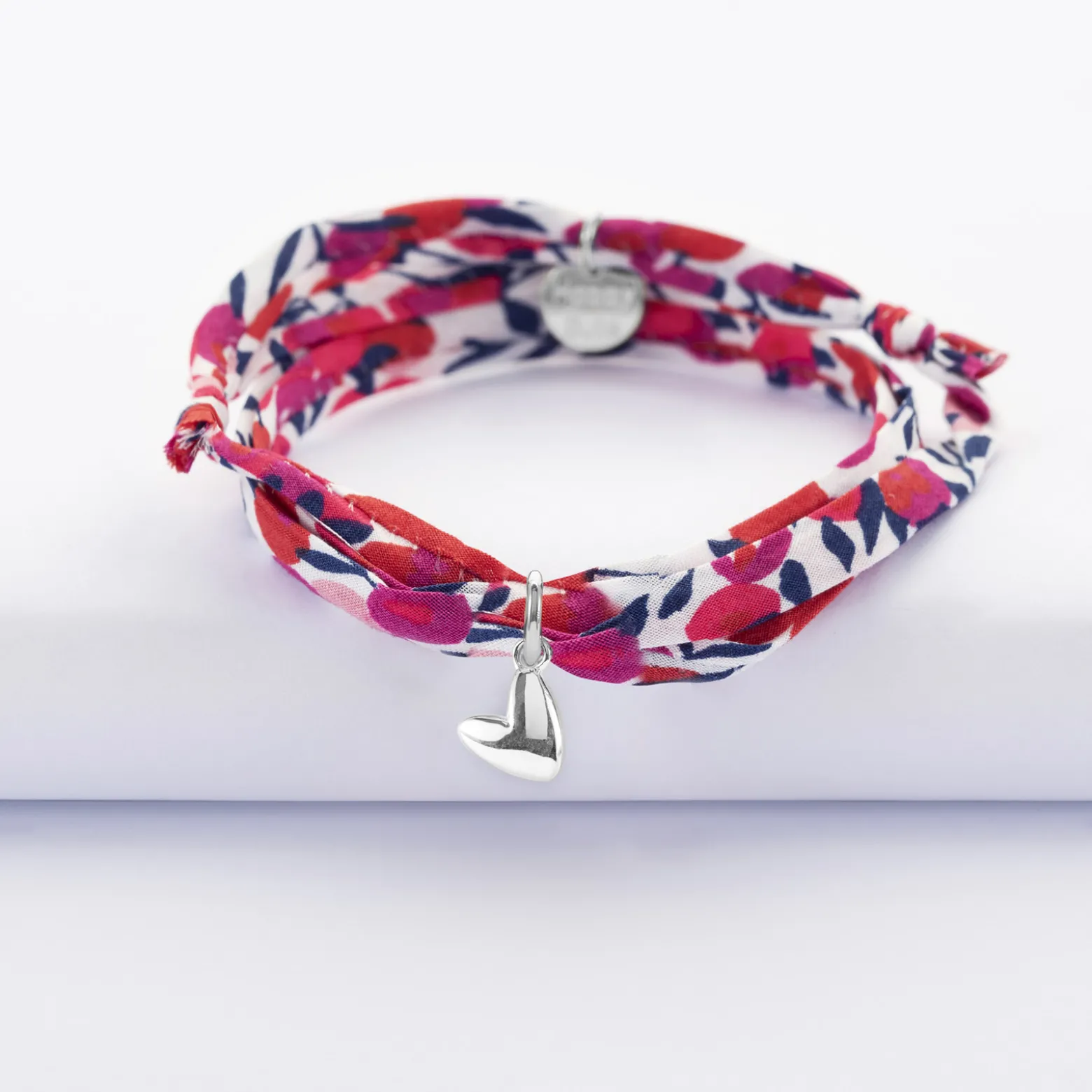 Bracelet 3 tours Liberty petit coeur bombé argent 7 mm - HappyBulle x Atelier Wagram