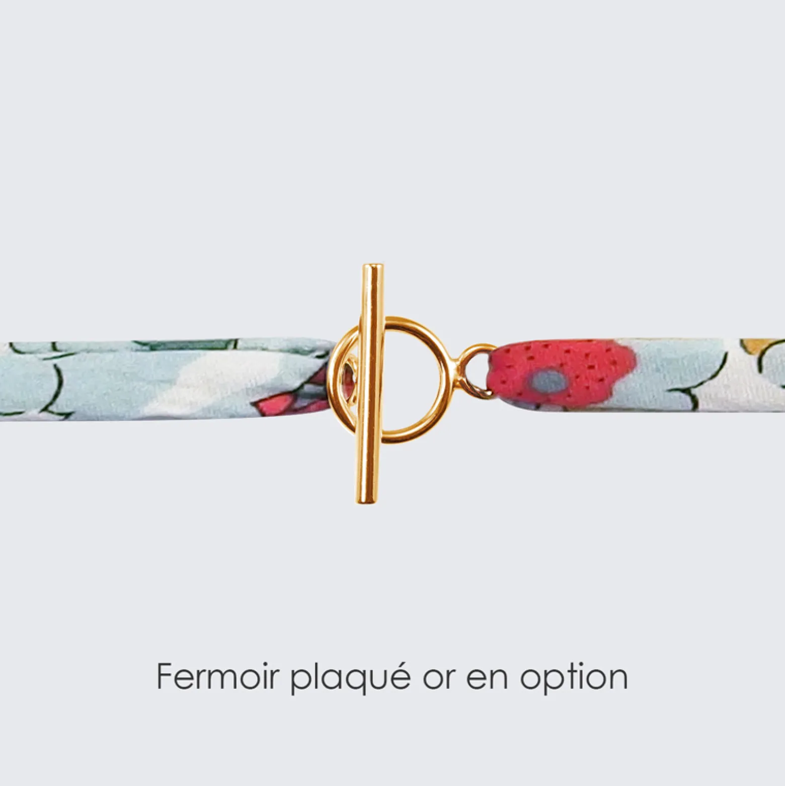 Bracelet 3 tours Liberty personnalisé médaille Lune zircons crépuscule gravée plaqué or 16 mm