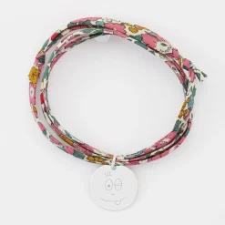 Bracelet 3 tours Liberty personnalisé médaille gravée argent 19 mm - HappyBulle x Barbapapa