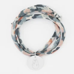 Bracelet 3 tours Liberty personnalisé médaille gravée argent 19 mm - HappyBulle x Barbapapa