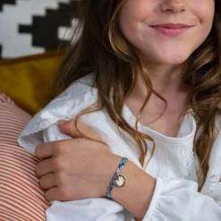 Bracelet Baptême enfant Liberty personnalisé médaille gravée plaqué or 15 mm