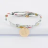 Bracelet Baptême enfant Liberty personnalisé médaille gravée plaqué or 15 mm - Nos petits imparfaits