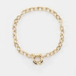 Bracelet chaine fermoir marin plaqué or