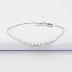 Bracelet chaine trio scintillant argent