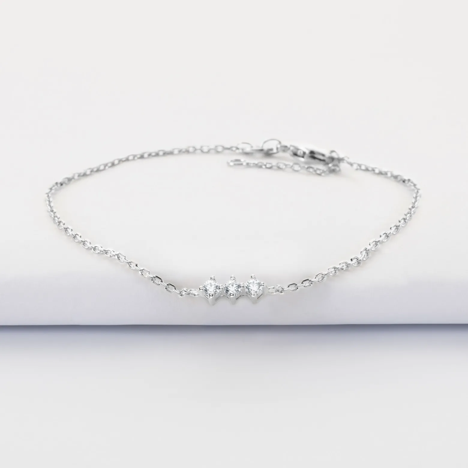Bracelet chaine trio scintillant argent