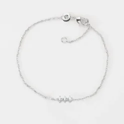 Bracelet chaine trio scintillant argent