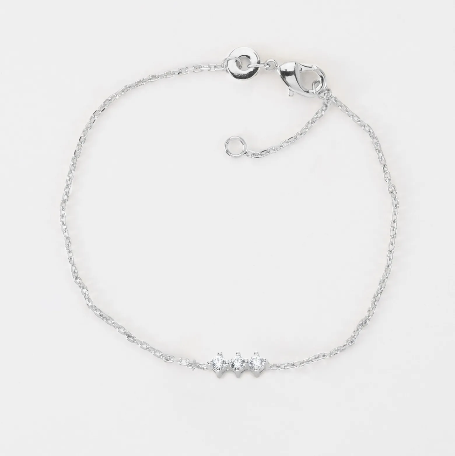 Bracelet chaine trio scintillant argent