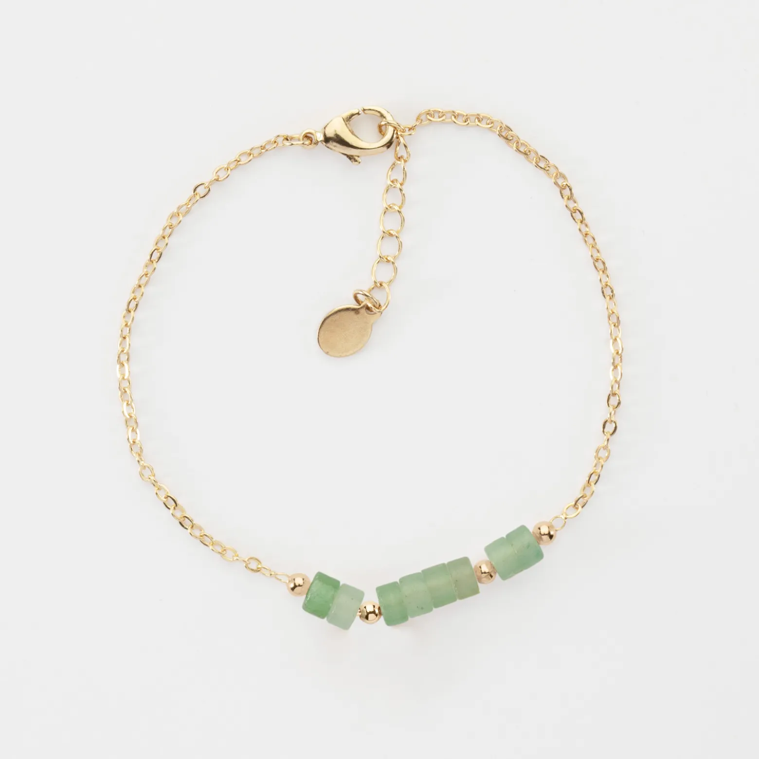 Bracelet chaîne barrette de perles plaqué or