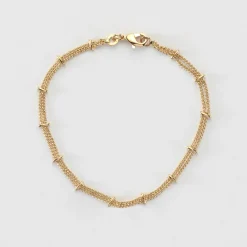 Bracelet chaîne double plaqué or
